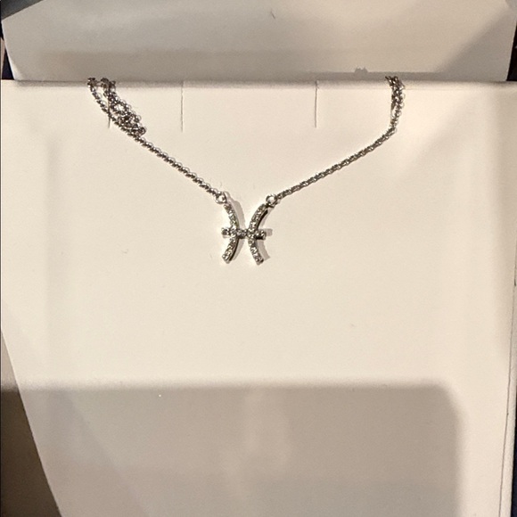 Miki and Jane Jewelry - Miki and Jane White Gold Pisces ♓️ Zodiac Necklace with diamonds
